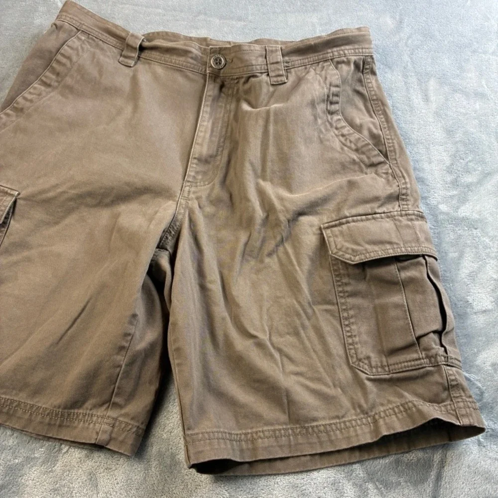 Columbia Men's Brown Cargo Shorts 34W Omni-Shade Cotton Hiking Outdoor Utility